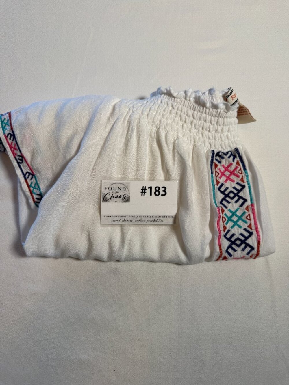 Flying Tomato Embroidered Peasant Top Size Juniors M Boho Mexican Short Sleeve - Picture 8 of 8